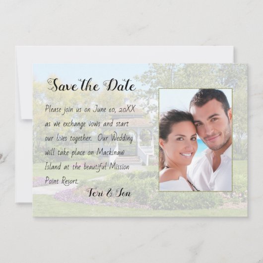 Mackinaw Island Save the Date (Voorkant)