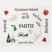 Mackinaw Island Wedding Fleece Blanket (Voorkant (Horizontaal))
