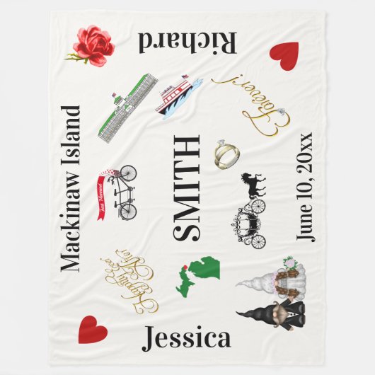 Mackinaw Island Wedding Fleece Blanket Deken (Voorkant)