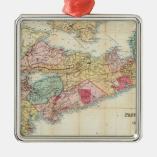Mackinlay-kaart van de provincie Nova Scotia 2 Metalen Ornament