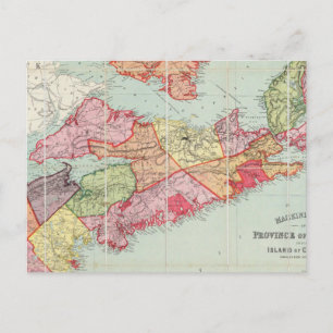 Mackinlay-kaart van de provincie Nova Scotia Briefkaart