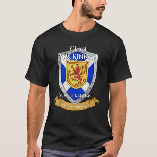 Mackinnon Scottish Family Clan Scotland Shield T-shirt (Voorkant)