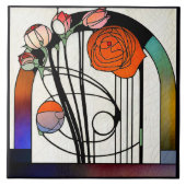 Mackintosh Art Deco Abstract Floral Wall Decor Tegeltje (Voorkant)
