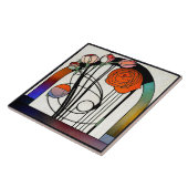 Mackintosh Art Deco Abstract Floral Wall Decor Tegeltje (Zijkant)