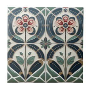 Mackintosh Art Deco Abstracte Bloemstukken Muurdec Tegeltje