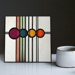 Mackintosh Art Deco Abstracte Bloemstukken Muurdec Tegeltje