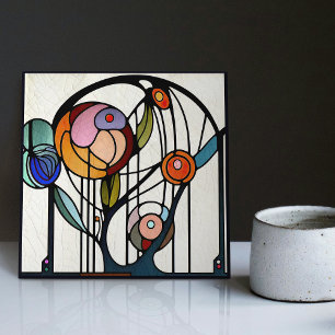 Mackintosh Art Deco Abstracte Floral Wall Decor Ce Tegeltje