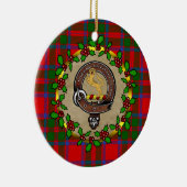 MacKintosh Badge & Tartan Gepersonaliseerde Kerstm Keramisch Ornament (Rechts)
