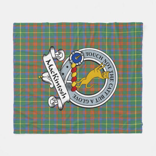 MacKintosh Hunting Ancient Clan Badge Tartan Pset Fleece Deken (Voorkant (Horizontaal))