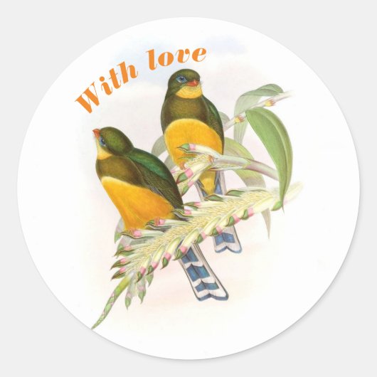 Macklot's Trogon, met liefde Ronde Sticker (Voorkant)