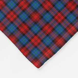 MacLachlan Clan Royal Blue en Red Tartan Fleece Deken