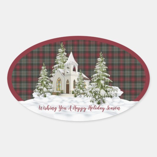 MacLachlan Weathered Original Scottish Tartan Ovale Sticker (Voorkant)