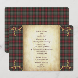 MacLachlan Weathered Tartan Garden Wedding Kaart