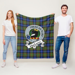 MacLaren Clan Badge Schotse Ruit Plaid Fleece Deken