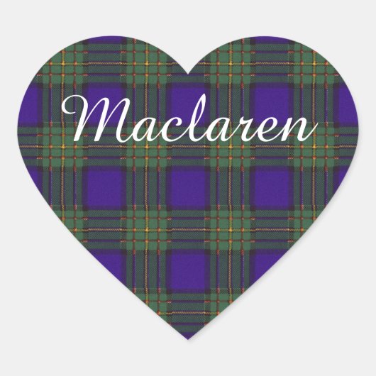 Maclaren clan Plaid Schotse tartan Hart Sticker (Voorkant)