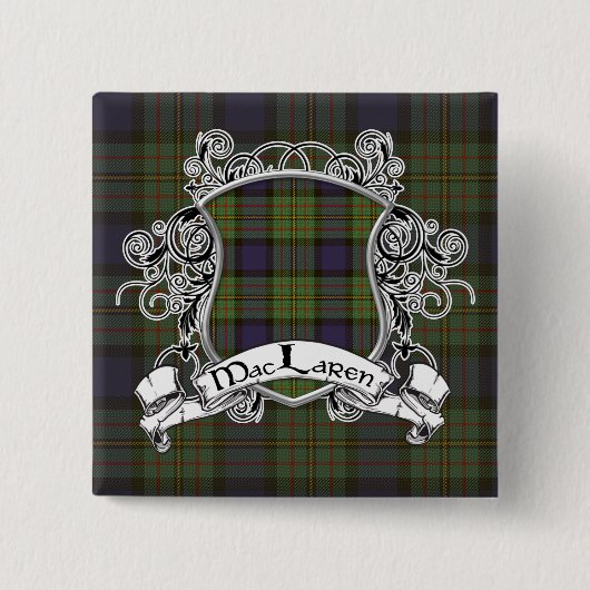 MacLaren Tartan Shield Vierkante Button 5,1 Cm (Voorkant)