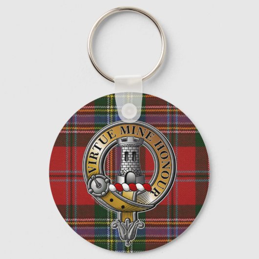 MacLean Tartan & Badge Sleutelhanger (Voorkant)