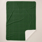 MacLean Tartan Green en Black Pset Sherpa Deken (Voorkant)