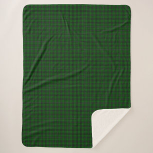 MacLean Tartan Green en Black Pset Sherpa Deken