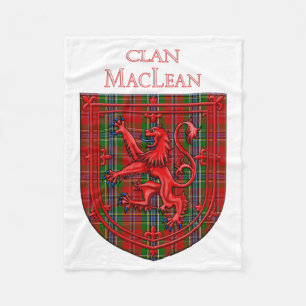 MacLean Tartan Scottish Play Lion Rampant Fleece Deken
