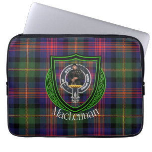 MacLennan Schotse Clan Tartan & Crest Laptop Sleeve