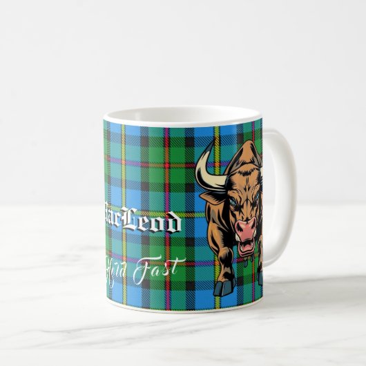 MacLeod Bull Hunting Tartan Motto Koffiemok (Voorkant rechts)