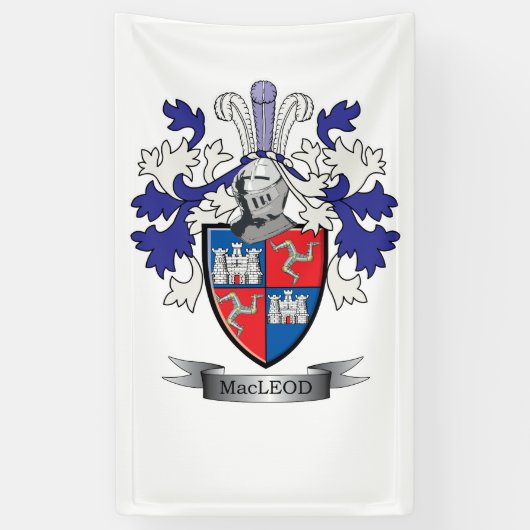 MacLeod Family Crest Coat of Arms Spandoek (Verticaal)