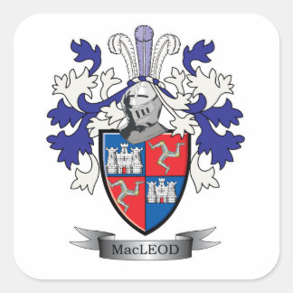 MacLeod Family Crest Coat of Arms Vierkante Sticker