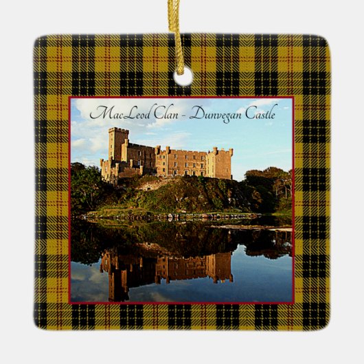 MacLeod Scottish Clan Castle Tartan Xmas Keramisch Ornament (Voorkant)