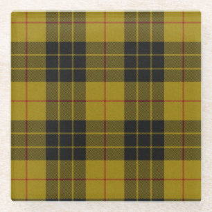 MacLeod tartan gele zwarte vlecht Glazen Onderzetter