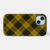MacLeod tartan gele zwarte vlecht iPhone 15 Hoesje (Achterkant horizontaal)