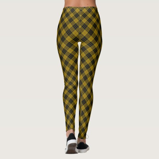 MacLeod tartan gele zwarte vlecht Leggings (Achterkant)