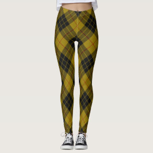 MacLeod tartan gele zwarte vlecht Leggings