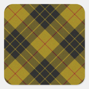 MacLeod tartan gele zwarte vlecht Vierkante Sticker