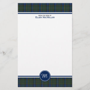 MacMillan Clan die Tartan Monogram jaagt Briefpapier