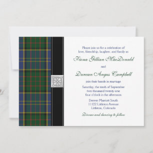 MacMillan Hunting Tartan Wedding Invitation Kaart