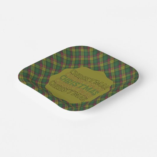 MacMillan Old Ancient Scottish Tartan Christmas Papieren Bordje (Gebogen)