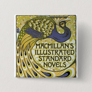 MacMillan's Peacock Edition Vierkante Button 5,1 Cm