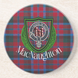 MacNaughton Schotse Clan Tartan & Wapen Zandsteen Onderzetter