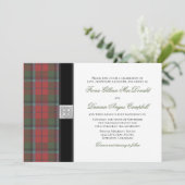 MacNaughton Weathered Tartan Wedding Invitation Kaart (Staand voorkant)