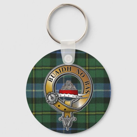MacNeil-Barra Tartan & Badge Sleutelhanger (Voorkant)