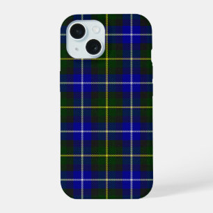 Macneil van Barra tartan blauw groen gelooid iPhone 15 Hoesje