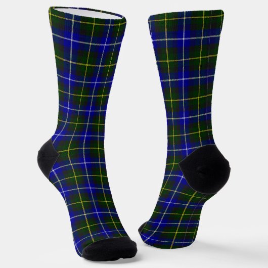 Macneil van Barra tartan blauw groen gelooid Sokken (Gebogen)