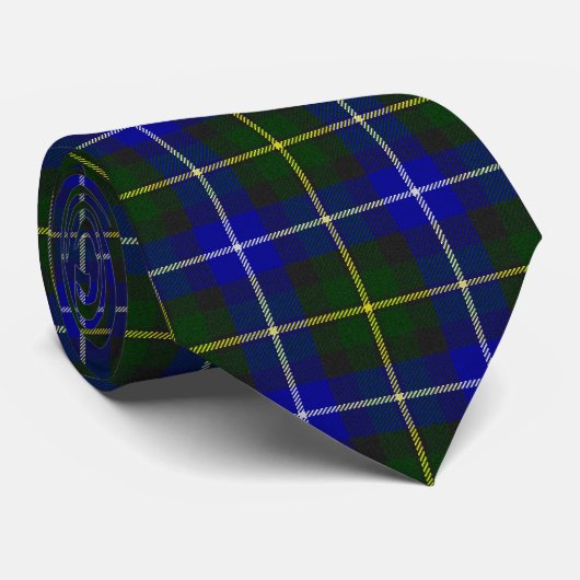 Macneil van Barra tartan blauw groen gelooid Stropdas (Opgerold)