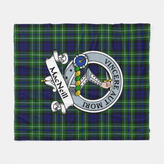 MacNeill van Colonsay Hunting Clan Badge Tartan Pl Fleece Deken (Voorkant (Horizontaal))