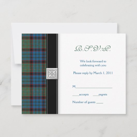 MacNicol Jacht Tartan Keltische antwoordkaart RSVP Kaartje (Voorkant)