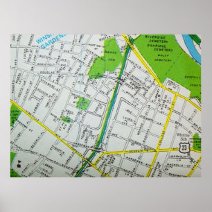 Macon, GA Vintage Map Poster