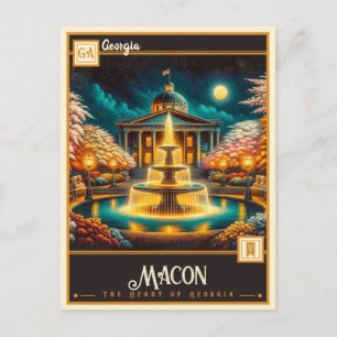 Macon, Georgia Antiek Briefkaart