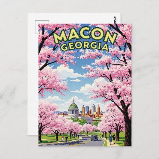 Macon Georgia Reizen Briefkaart (Voorkant / Achterkant)