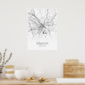 Macon Map - Georgia - City Map Poster (Keuken)